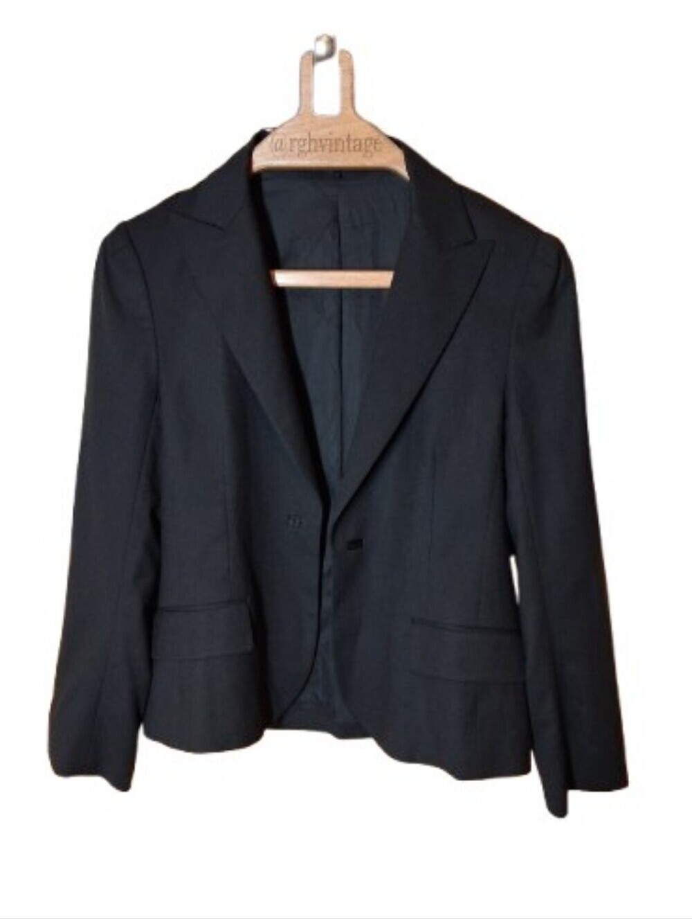 Theory Cropped Open Blazer Black M Wool Minimalist/Career